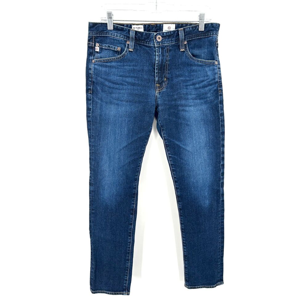 AG ADRIANO GOLDSCHMIED Men's Blue B-Type I Slim Fit Jeans Dark Wash Size 32 x 29